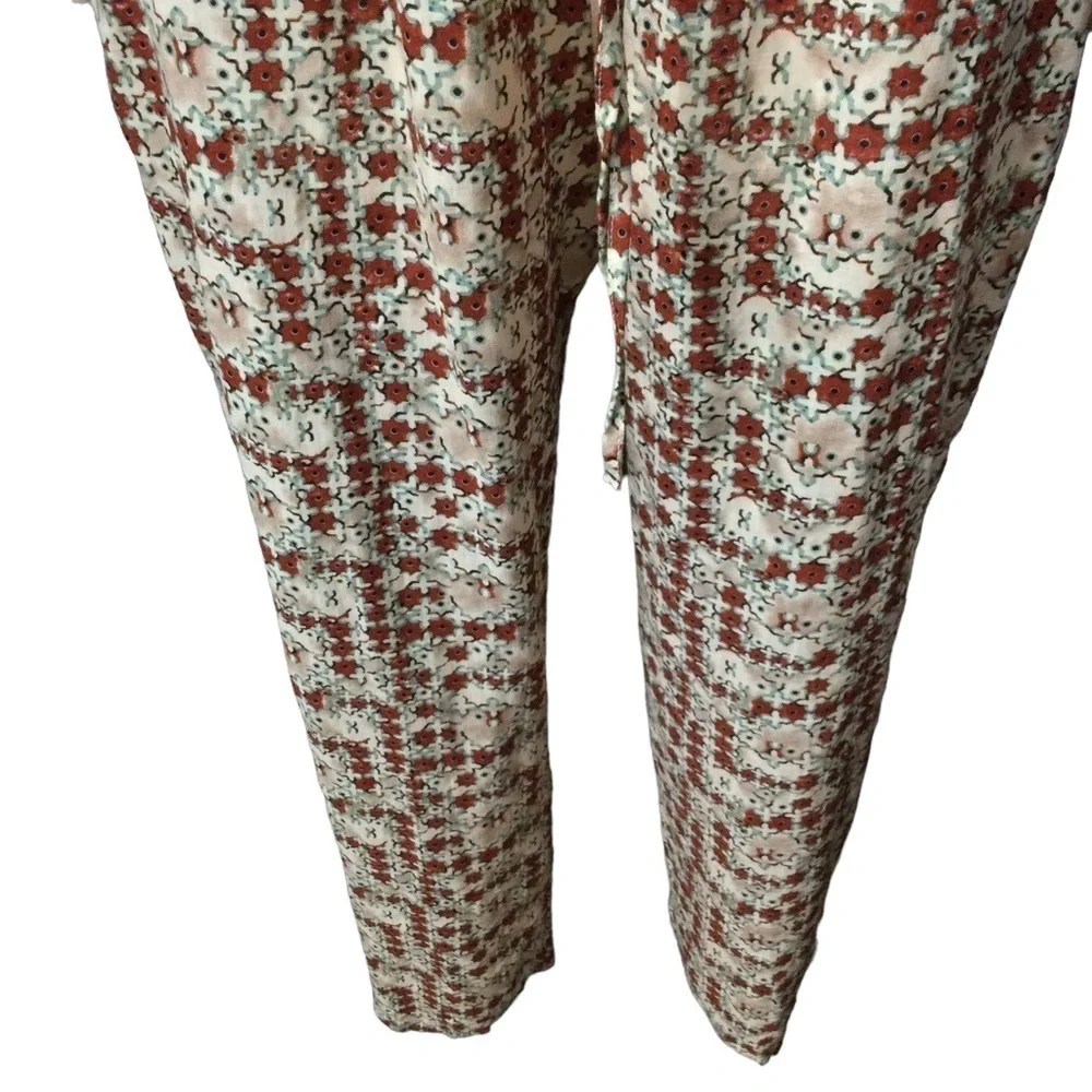 Symmetry Kaleidoscope Geometric Flowy‎ 100% Cotton Jumpsuit Nwt